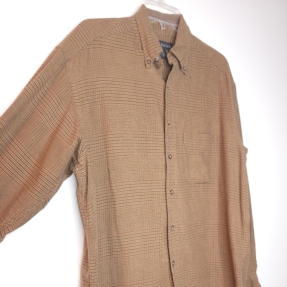 Men's Casual Button-Down Shirts - Beige and Brown - Picture 5 of 16